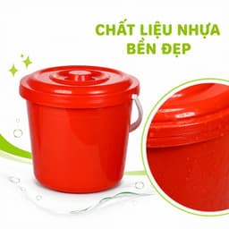 Xô Nhựa Đựng Đa Năng Có Nắp Nhựa PP Cao Cấp Quai Xách Chắc Chắn Chứa Nước Bảo Quản Đồ Tiện Lợi GD373 5