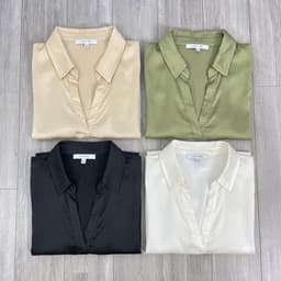 [ Hiền VNXK2] Áo Sơ Mi Nữ Tay Dài Lụa Satin Rút Rúm Eo - Tôn Dáng, Thanh Lịch hàng vnxk 8