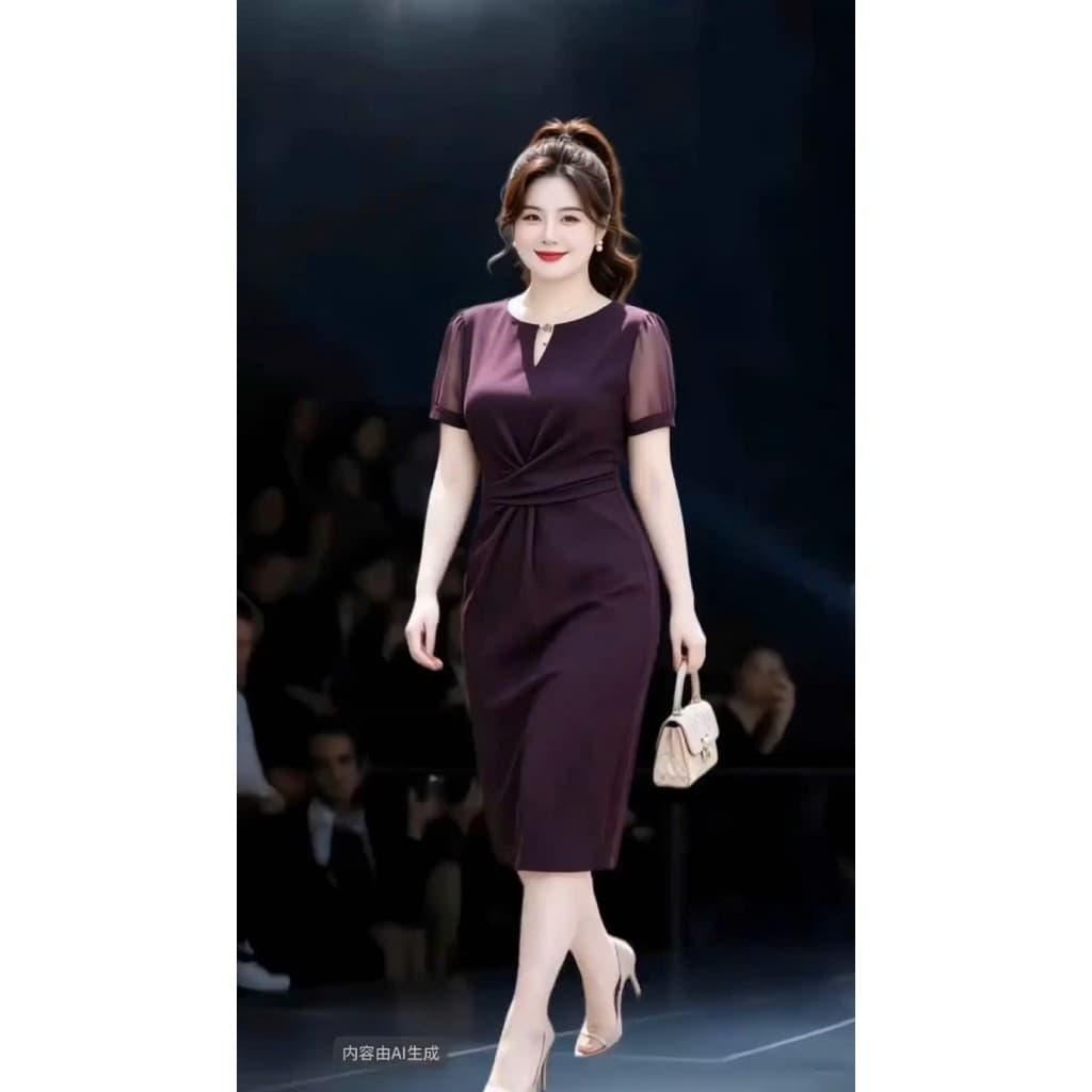Đầm Bigsize Nữ Tú Mỡ Thiết Kế Kiểu Nhấn Eo,Trẻ Trung Đi Làm Dạo Phố Đủ Size 45-80kg DA0510