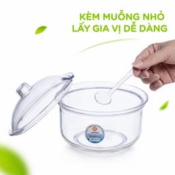 Lọ Đựng Gia Vị Trộn Muối Ớt Có Nắp Kèm Muỗng Chất Liệu PS Trong Suốt Cao Cấp An Toàn Thực Phẩm GD375 4