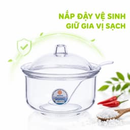 Lọ Đựng Gia Vị Trộn Muối Ớt Có Nắp Kèm Muỗng Chất Liệu PS Trong Suốt Cao Cấp An Toàn Thực Phẩm GD375 3