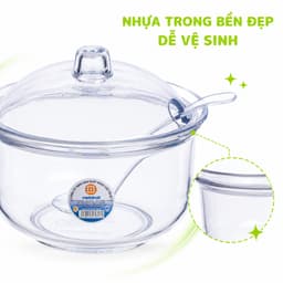 Lọ Đựng Gia Vị Trộn Muối Ớt Có Nắp Kèm Muỗng Chất Liệu PS Trong Suốt Cao Cấp An Toàn Thực Phẩm GD375 7