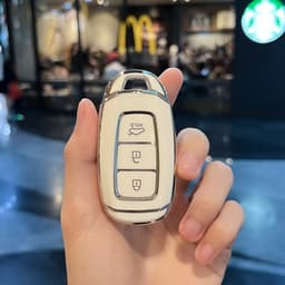 Ốp Chìa Khóa Xe Hyundai Smartkey 3 Nút TPU Dành Cho Accent 2018-2020, Kona, SantaFe Chống Trầy Xước, Chống Va Đập 3