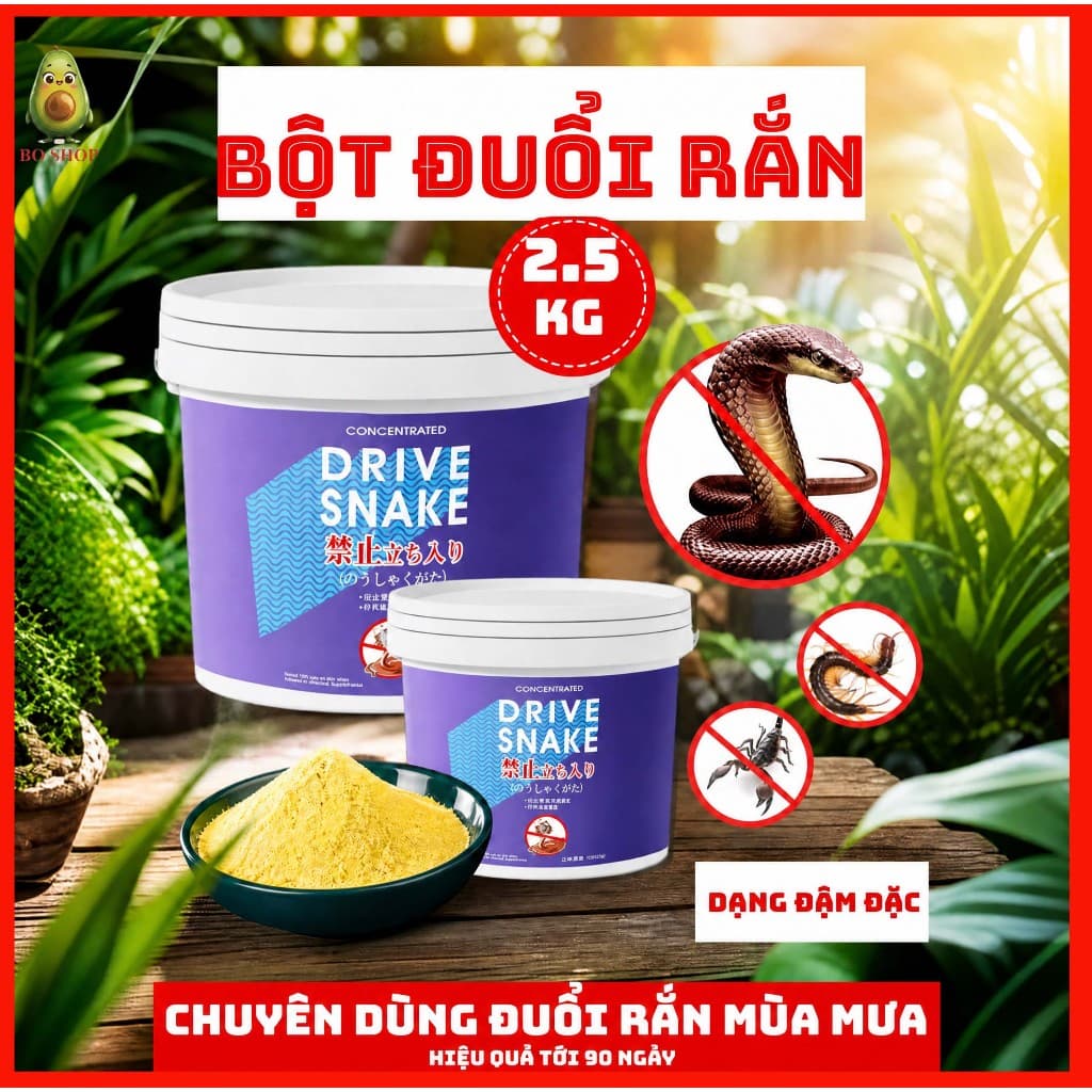 Thuốc bột đuổi rắn rết Nhật Bản 2.5kg thảo dược hiệu quả đuổi rắn quanh nhà cắm trại du lịch an toàn cơ thể