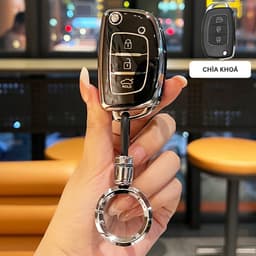 Ốp Chìa Khóa Xe Hyundai Chìa Bật TPU Dành Cho Grand i10, Elantra, Solati Chống Trầy Xước, Chống Va Đập, Chuẩn Form Zin 6