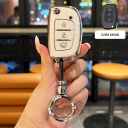 Ốp Chìa Khóa Xe Hyundai Chìa Bật TPU Dành Cho Grand i10, Elantra, Solati Chống Trầy Xước, Chống Va Đập, Chuẩn Form Zin 5