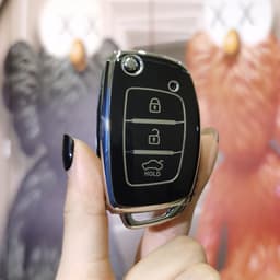 Ốp Chìa Khóa Xe Hyundai Chìa Bật TPU Dành Cho Grand i10, Elantra, Solati Chống Trầy Xước, Chống Va Đập, Chuẩn Form Zin 4