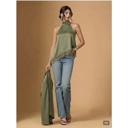 [ Hiền VNXK2] Áo Cổ Yếm Lụa Satin Nữ , Sát Nách Vạt Xéo Phối Ren Cao Cấp Sang Trọng Đi Chơi Tiệc hàng vnxk 7