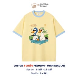 (9KG-100KG) Áo Phông Đồ Đôi Mẹ Và Bé ISEE VN Cotton 4 Chiều Cao Cấp In VỊT LÁI XE Form Regular Dành Cho Bé Và Người Lớn 3