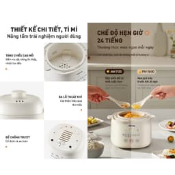 Nồi Nấu Chậm Joyoung JSC-107, Thố Sứ 1.0Lit - Công Suất 200w, Kèm Xửng Hấp, Hàng Chính Hãng 9