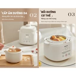 Nồi Nấu Chậm Joyoung JSC-107, Thố Sứ 1.0Lit - Công Suất 200w, Kèm Xửng Hấp, Hàng Chính Hãng 8