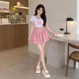 Chân váy nữ lưng cao dáng xoè 2 tầng cực xinh BYN BYN V71 5