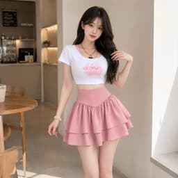 Chân váy nữ lưng cao dáng xoè 2 tầng cực xinh BYN BYN V71 2
