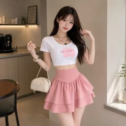 Chân váy nữ lưng cao dáng xoè 2 tầng cực xinh BYN BYN V71 4