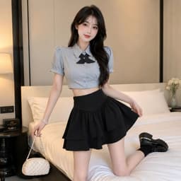 Chân váy nữ lưng cao dáng xoè 2 tầng cực xinh BYN BYN V71 3