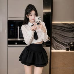 Chân váy nữ lưng cao dáng xoè 2 tầng cực xinh BYN BYN V71 7