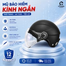 Mũ Bảo Hiểm 1/2 Kính Ngắn Camry Helmets Vân, Thiết Kế Thời Trang, Nhiều Màu, Unisex, Bảo Hành 12 Tháng 1