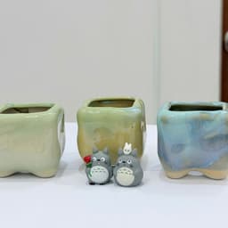 [mieugarden] Chậu men rạn form tròn nhiều mẫu size mini màu pastel trồng sen đá mini, lithops, cono 5