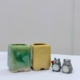 [mieugarden] Chậu men rạn form tròn nhiều mẫu size mini màu pastel trồng sen đá mini, lithops, cono 6