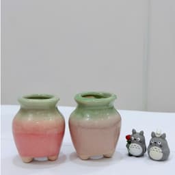 [mieugarden] Chậu men rạn form tròn nhiều mẫu size mini màu pastel trồng sen đá mini, lithops, cono 9
