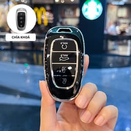 Ốp Chìa Khóa Hyundai Smartkey TPU Cho SantaFe 2021-2022, Tucson 2022 Chống Trầy Xước 4