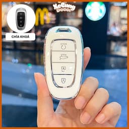 Ốp Chìa Khóa Hyundai Smartkey TPU Cho SantaFe 2021-2022, Tucson 2022 Chống Trầy Xước 1