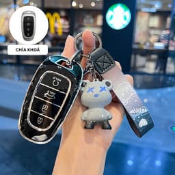 Ốp Chìa Khóa Hyundai Smartkey TPU Cho SantaFe 2021-2022, Tucson 2022 Chống Trầy Xước 8
