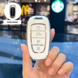 Ốp Chìa Khóa Hyundai Smartkey TPU Cho SantaFe 2021-2022, Tucson 2022 Chống Trầy Xước 3