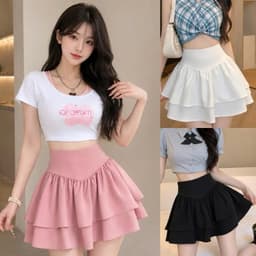Chân váy nữ lưng cao dáng xoè 2 tầng cực xinh BYN BYN V71 1