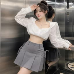Chân váy kiểu dáng chữ A công sở đính nơ xinh đẹp BYN BYN V4953 5