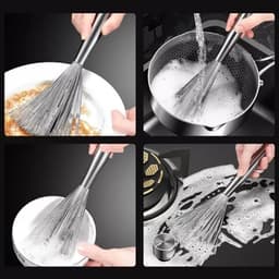 Chổi Cọ Chà Rửa Nồi, Chảo Inox Có Tay Cầm Không Rỉ Sét Giúp làm sạch vết bẩn cứng đầu 2