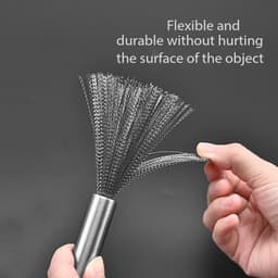 Chổi Cọ Chà Rửa Nồi, Chảo Inox Có Tay Cầm Không Rỉ Sét Giúp làm sạch vết bẩn cứng đầu 3