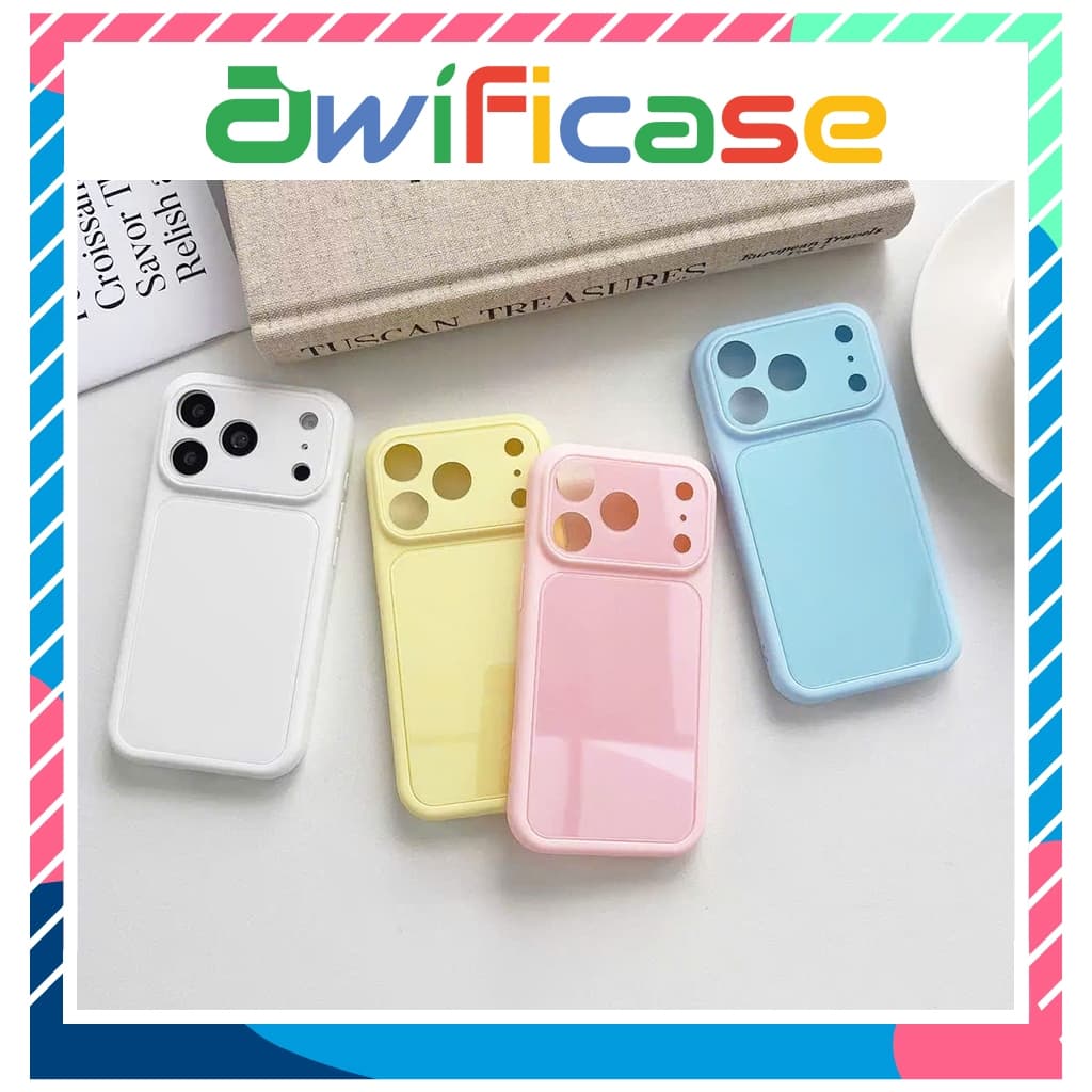 Ốp lưng iphone kiểu dáng khung camera lớn Basic 11/12/13/14/15/16/17/18/pro/plus/promax - Awifi Case C4-6