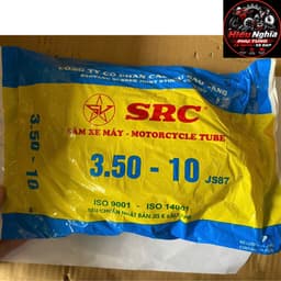 Săm (Ruột) Xe Máy Sao Vàng (Van Cong) 3.50-10 Cho Xe Chaly, Vespa, Spacy - Hàng Chính Hãng SRC. 1