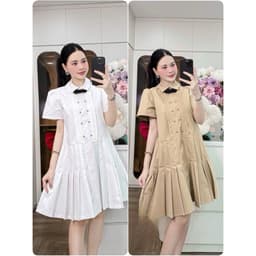 <Đầm Bầu Quynhanhhouse> (NH CLOTHING)Váy suông Váy kaki chân dập kèm đai nơ M11904 sm 1