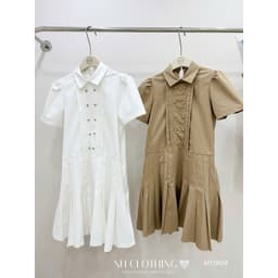 <Đầm Bầu Quynhanhhouse> (NH CLOTHING)Váy suông Váy kaki chân dập kèm đai nơ M11904 sm 7