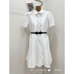 <Đầm Bầu Quynhanhhouse> (NH CLOTHING)Váy suông Váy kaki chân dập kèm đai nơ M11904 sm 9
