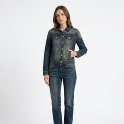 [ Hiền BigSize] Áo Khoác Jean Nữ Dài Tay Phong Cách Hàn Quốc - Áo Khoác Nữ Form Vừa ,Cổ Bẻ ,Chất Jean Co Giãn Cao Cấp 2