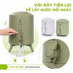 Bình Đựng Nước Có Vòi Rót 3946 Việt Nhật 6L 8L 10L, Thiết Kế Chân Đỡ Tiện Lợi GD378 4