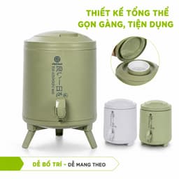 Bình Đựng Nước Có Vòi Rót 3946 Việt Nhật 6L 8L 10L, Thiết Kế Chân Đỡ Tiện Lợi GD378 2