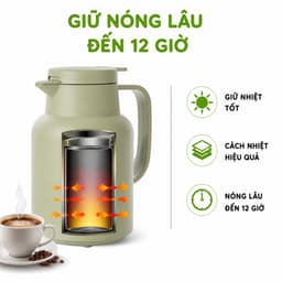 Bình Giữ Nhiệt 1.5 Lít 3982 Hokori Ruột Thủy Tinh Giữ Nóng Giữ Lạnh Lâu Thiết Kế Sang Trọng GD379 7