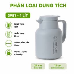 Bình Giữ Nhiệt 1.5 Lít 3982 Hokori Ruột Thủy Tinh Giữ Nóng Giữ Lạnh Lâu Thiết Kế Sang Trọng GD379 8