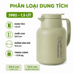 Bình Giữ Nhiệt 1.5 Lít 3982 Hokori Ruột Thủy Tinh Giữ Nóng Giữ Lạnh Lâu Thiết Kế Sang Trọng GD379 9