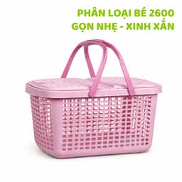 Làn Nhựa Lòng Sâu Có Nắp Đậy 2602 Việt Nhật Quai Xách Chắc Chắn Đựng Đồ Đi Chợ Đa Năng Bền Đẹp GD380 7