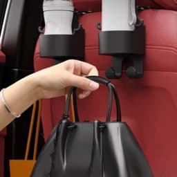 Giá đỡ cốc nước điện thoại kiêm 2 móc treo đồ treo sau ghế ô tô và Combo 2 Túi Trong Suốt Đựng Bình Ly Giữ Nhiệt. LMS 7