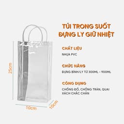 Giá đỡ cốc nước điện thoại kiêm 2 móc treo đồ treo sau ghế ô tô và Combo 2 Túi Trong Suốt Đựng Bình Ly Giữ Nhiệt. LMS 8