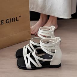 Giày sandal đế xuồng cho nữ, kiểu dáng mới mùa hè 2026, bốt ngắn kiểu Pháp tinh tế, sandal kiểu La Mã. 8