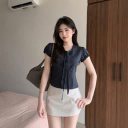 Áo sơ mi nữ kẻ sọc tay bồng xinh đẹp mẫu mới cực xinh BYN BYN SMD26 9