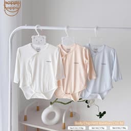 Body chip dài tay sơ sinh Happy Petit Bamboo mềm mát co giãn, bodysuit cài lệch cho bé sơ sinh Newborn - 9 tháng 2