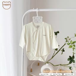 Body chip dài tay sơ sinh Happy Petit Bamboo mềm mát co giãn, bodysuit cài lệch cho bé sơ sinh Newborn - 9 tháng 5